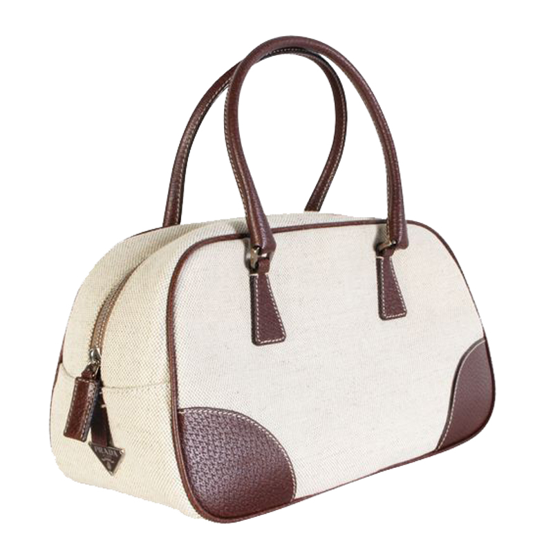

Prada Beige Canvas And Leather Satchel