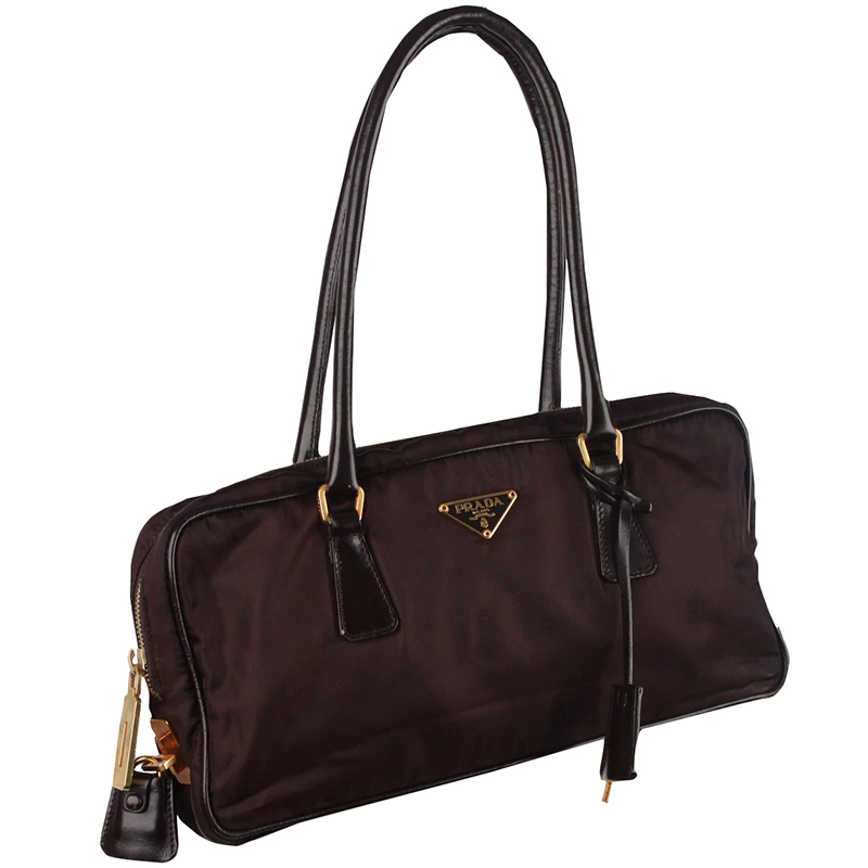 

Prada Brown Tessuto Nylon and Vitello Leather Satchel