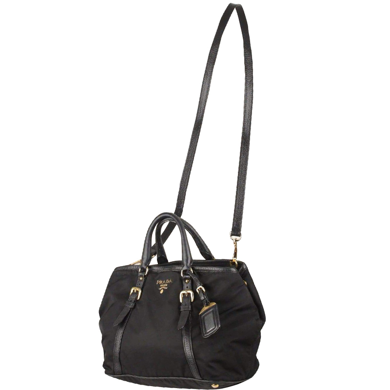 

Prada Black Tessuto Nylon And Calf Leather Satchel Bag