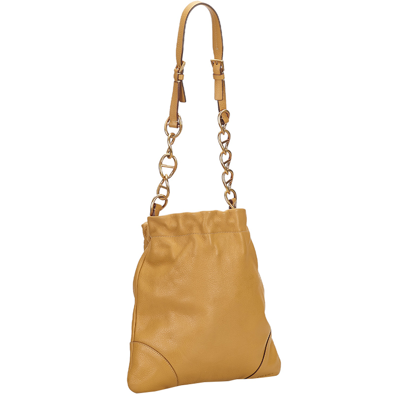 

Prada Brown Leather Chain Shoulder Bag