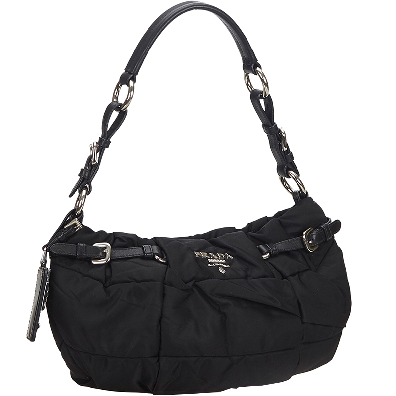 

Prada Black Quilted Nylon Baguette Bag