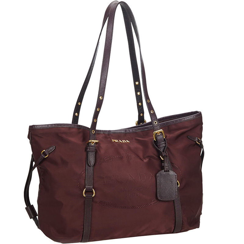 

Prada Red Nylon Canapa Tote Bag