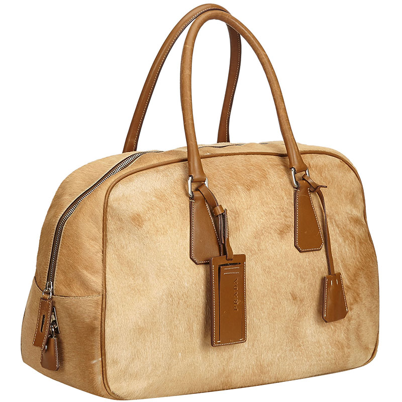 

Prada Brown Pony Hair Harako Satchel