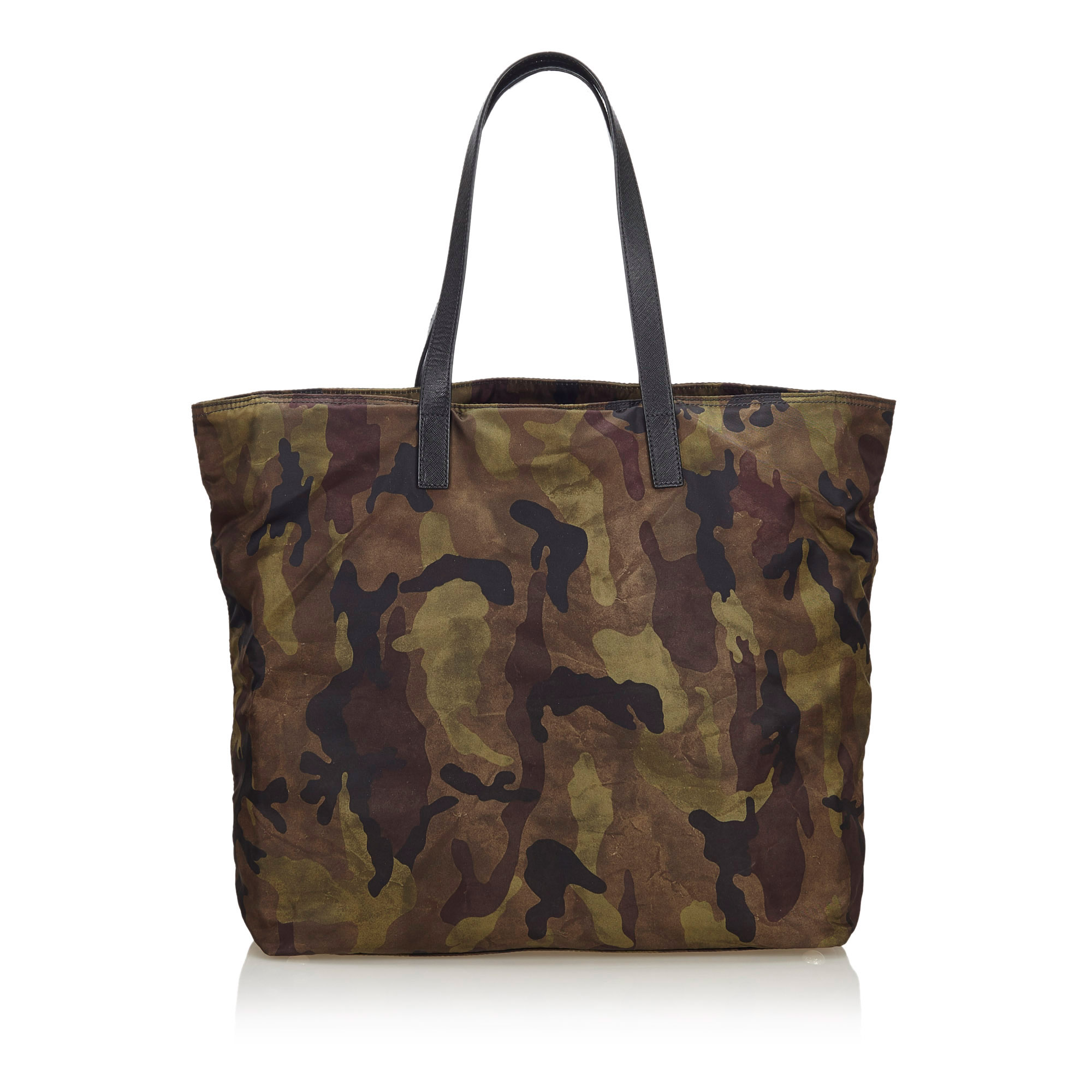 Prada Brown Camoflouge Tessuto Stampato Nylon Tote Bag Prada Brown Camoflouge Tessuto Stampato Nylon Tote Bag