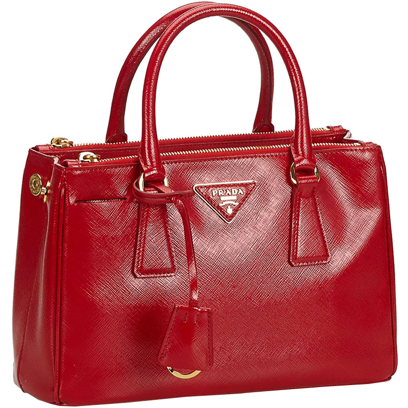 

Prada Red Saffiano Leather Galleria Satchel Bag