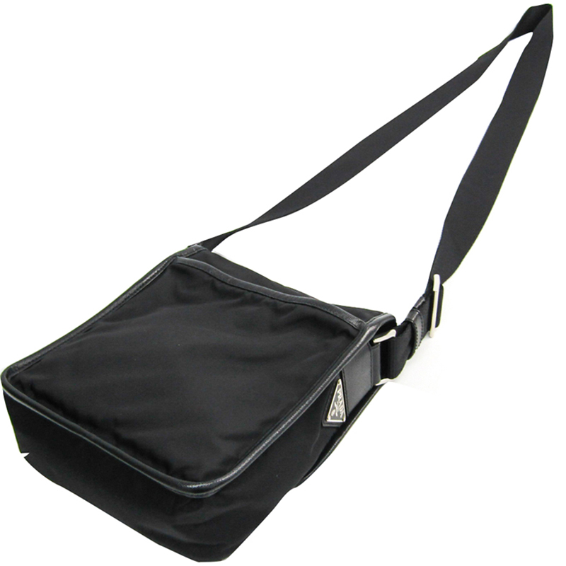 

Prada Black Nylon Leather Shoulder Bag