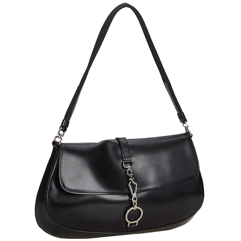 

Prada Black Leather Baguette Bag