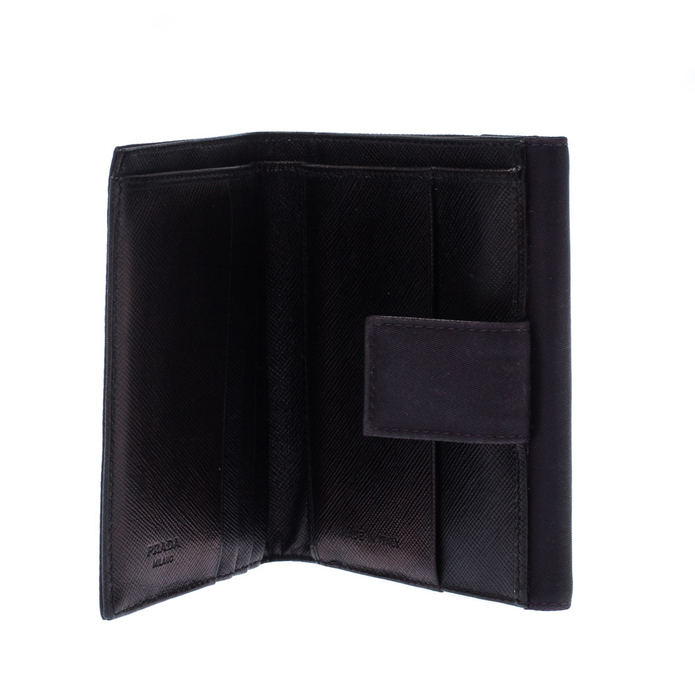 

Prada Navy Blue Nylon Flap Compact Wallet