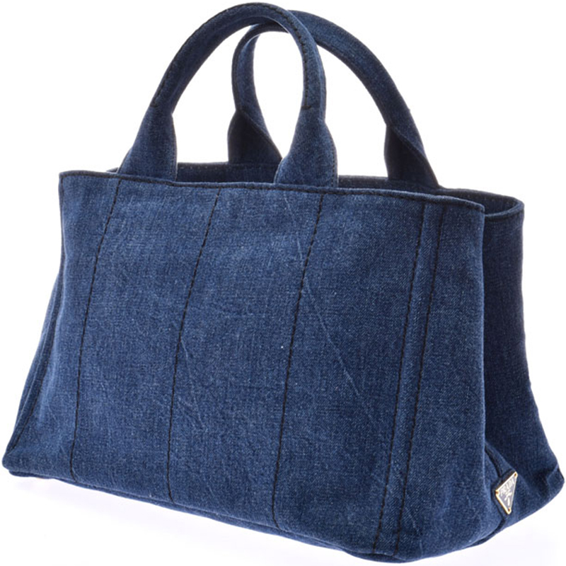 

Prada Blue Denim Canapa Tote
