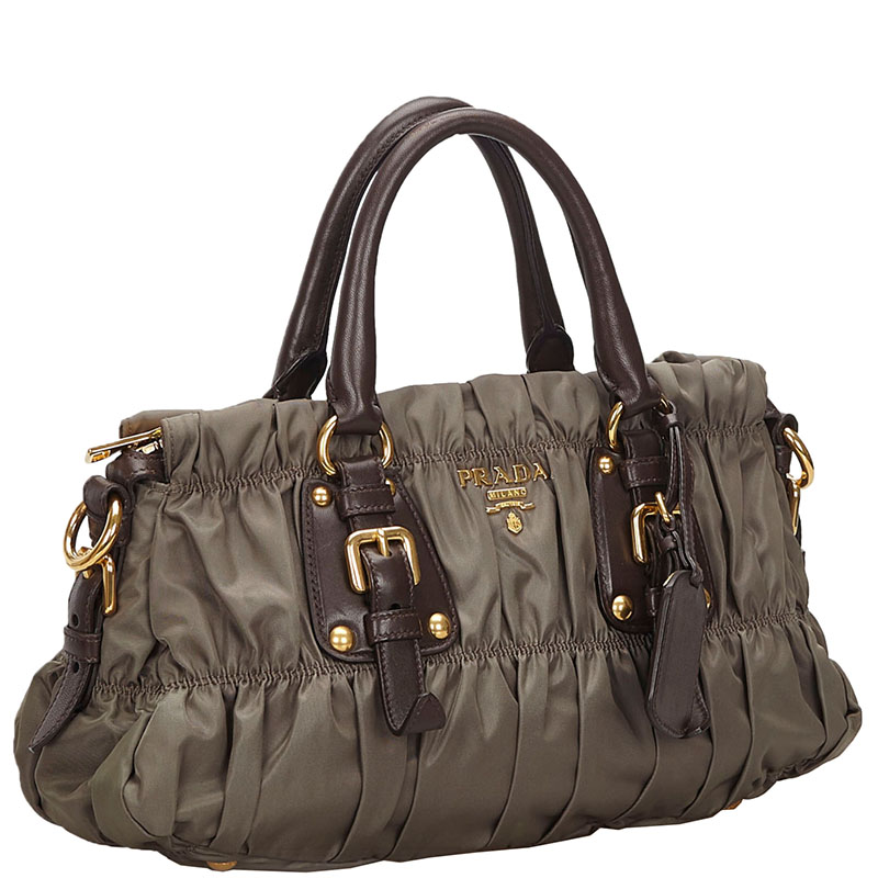 

Prada Brown/Khaki Tessuto Gaufre Satchel