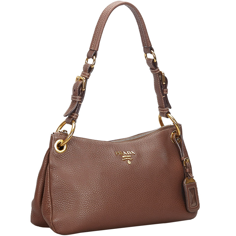 

Prada Brown Vitello Daino Shoulder Bag
