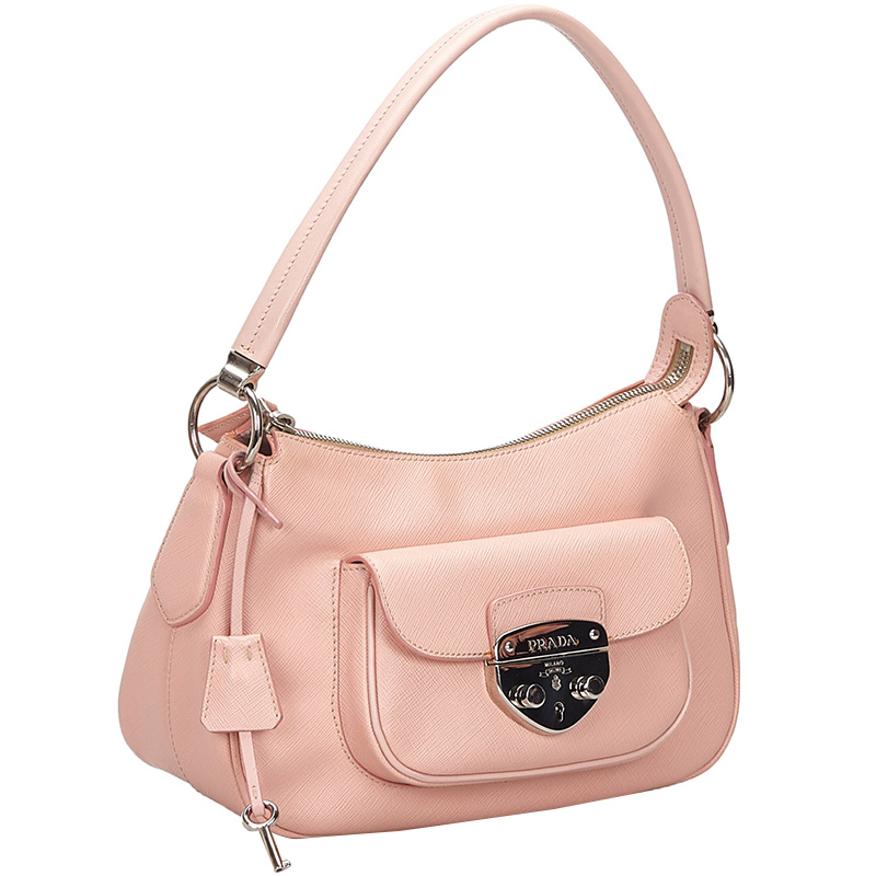 

Prada Pink Leather Baguette Bag