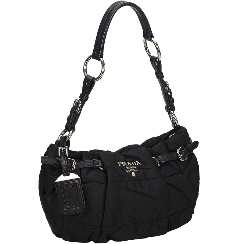 

Prada Black Quilted Nylon Baguette Bag