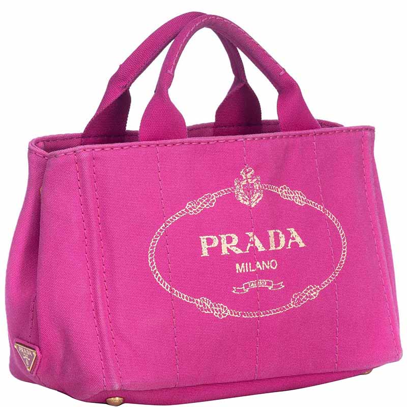 Prada Pink Canvas Canapa Tote