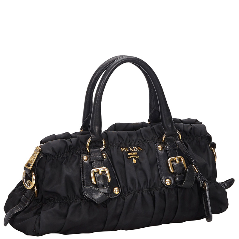 

Prada Black Nylon Tessuto Gaufre Satchel