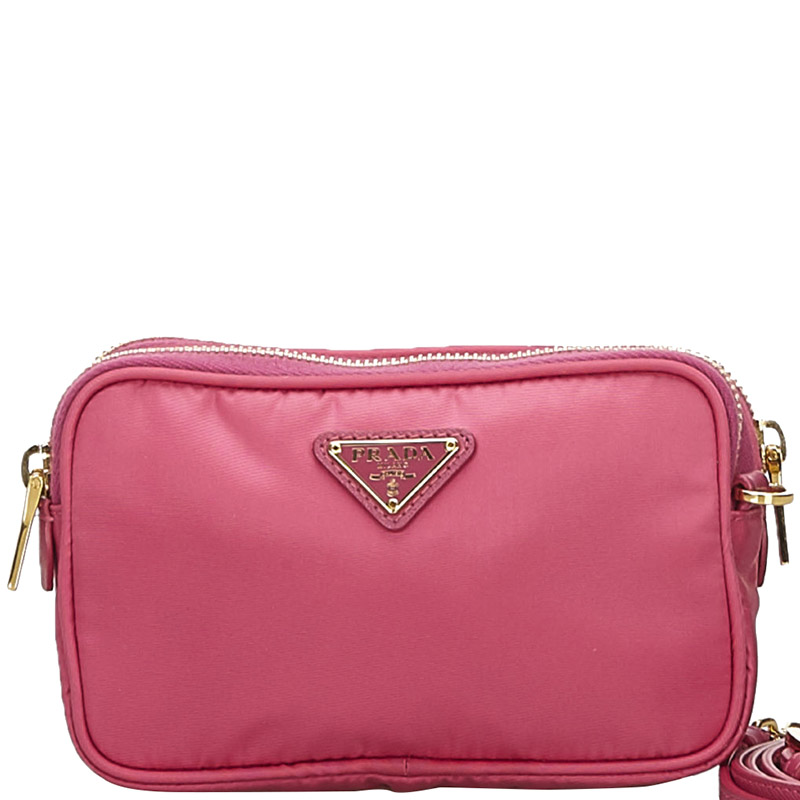 prada pink nylon crossbody