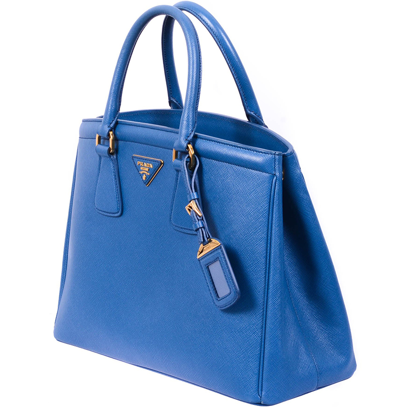 

Prada Blue Saffiano Lux Leather Parabole Tote Bag