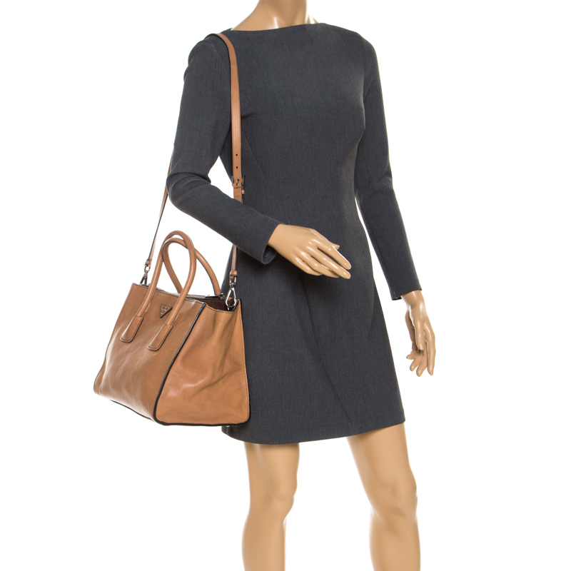 

Prada Beige Leather Twin Pocket Tote