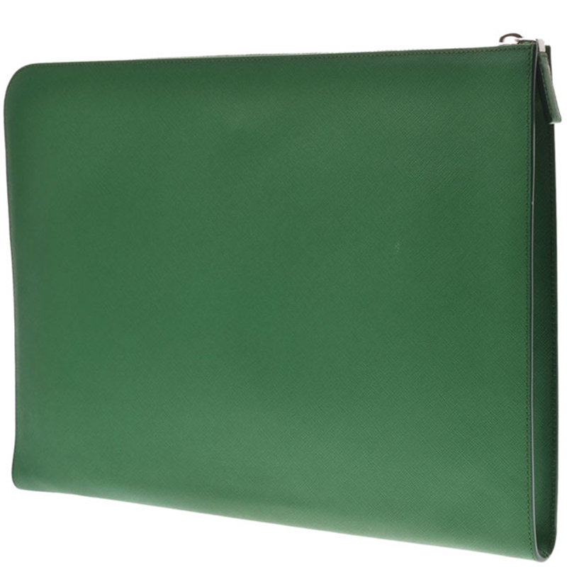 

Prada Green Saffiano Leather Clutch Bag