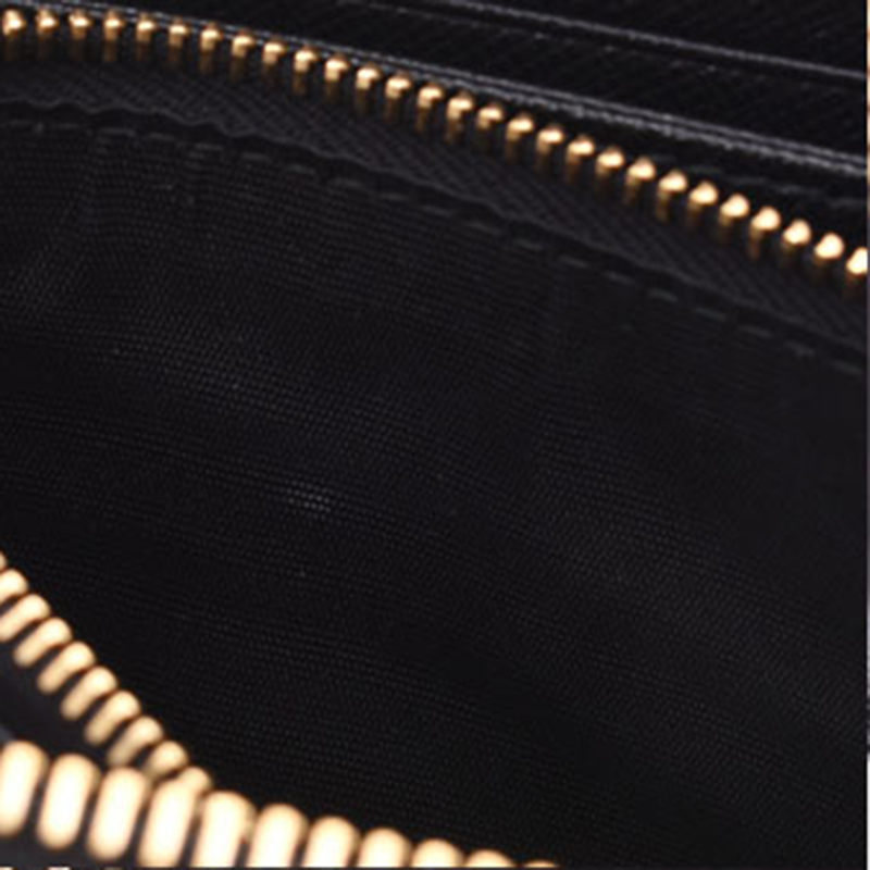 

Prada Black Saffiano Leather Round Zipper Wallet