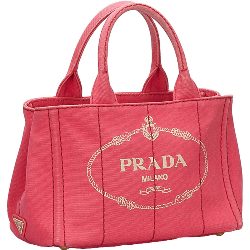 

Prada Pink Canapa Canvas Satchel