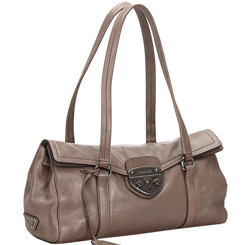 

Prada Gray Leather Easy Shoulder Bag, Grey
