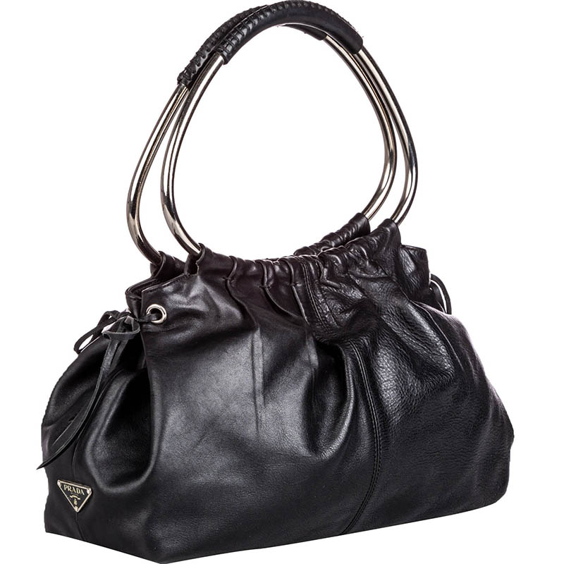 

Prada Black Leather Ring Satchel