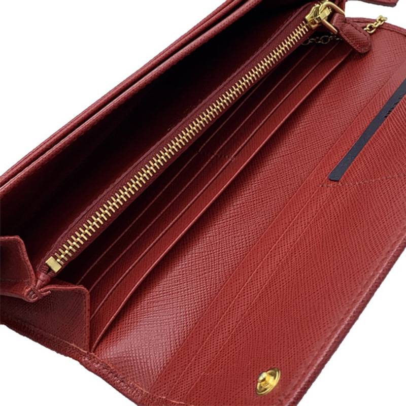

Prada Red Saffiano Leather Continental Wallet