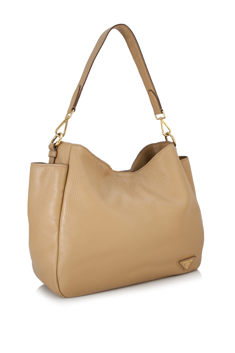 

Prada Brown Vitello Daino Leather Shoulder Bag