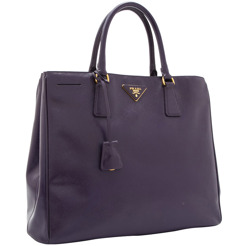 

Prada Purple Saffiano Leather Vernice Tote Bag