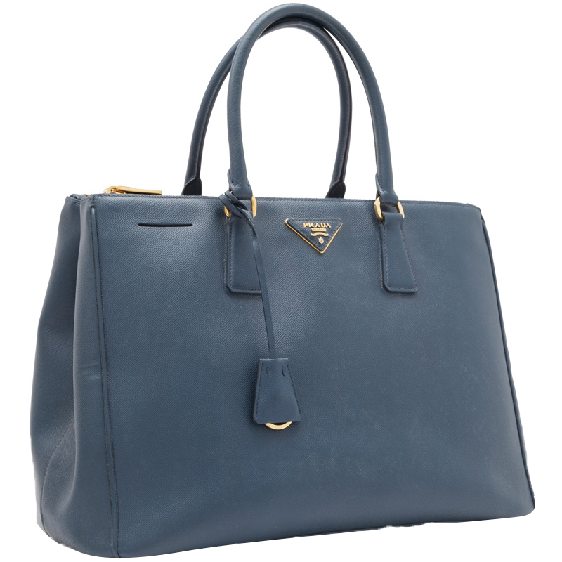 

Prada Blue Saffiano Leather Galleria Satchel
