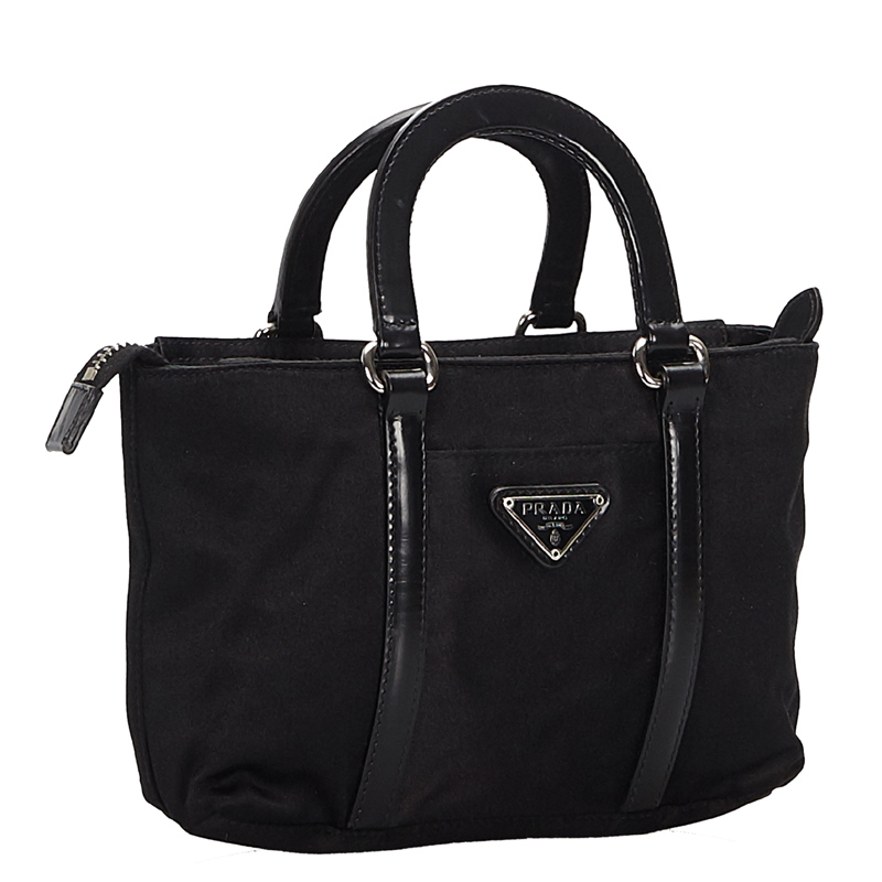 

Prada Black Vitello Daino Leather Tote