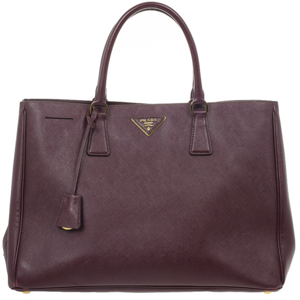 Pre Owned Prada Burgundy Saffiano Lux Tote 