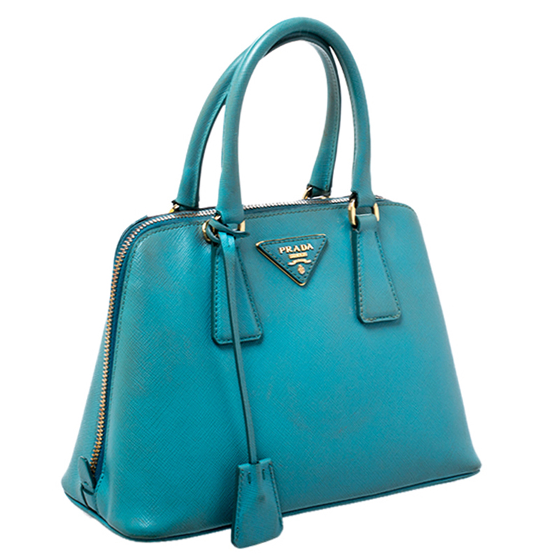 Prada Turquoise Saffiano Lux Leather Small Promenade Crossbody Bag Prada TLC