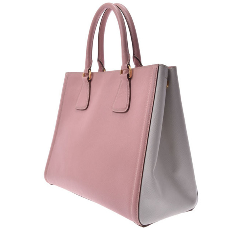 

Prada Pink/White Saffiano Lux Leather Bag