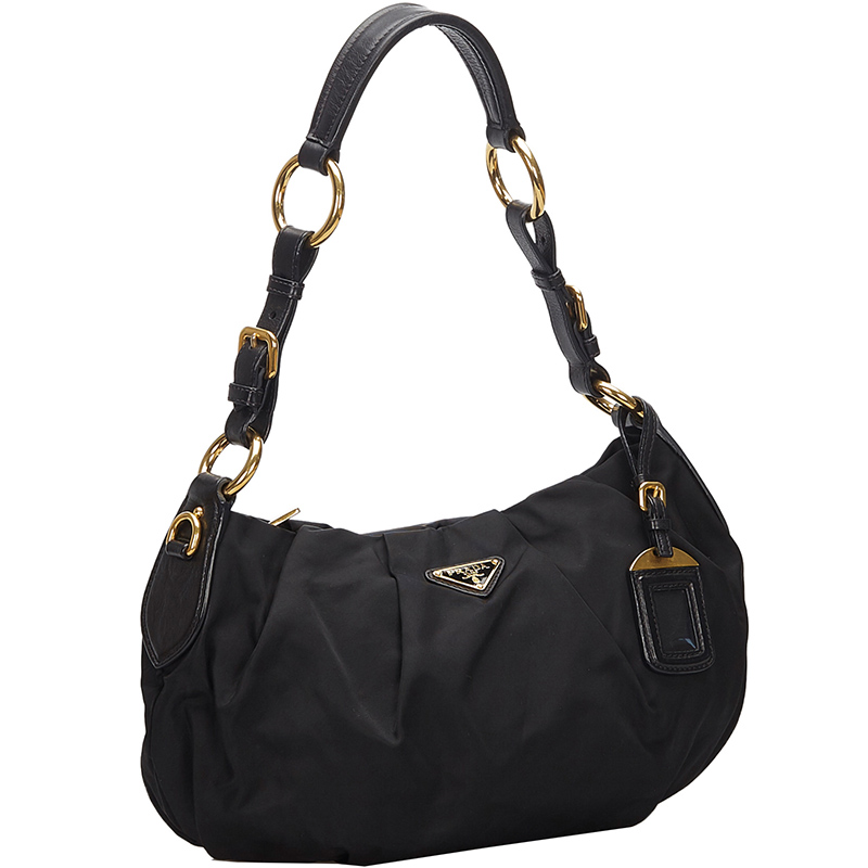 

Prada Black Nylon Canvas Baguette Bag