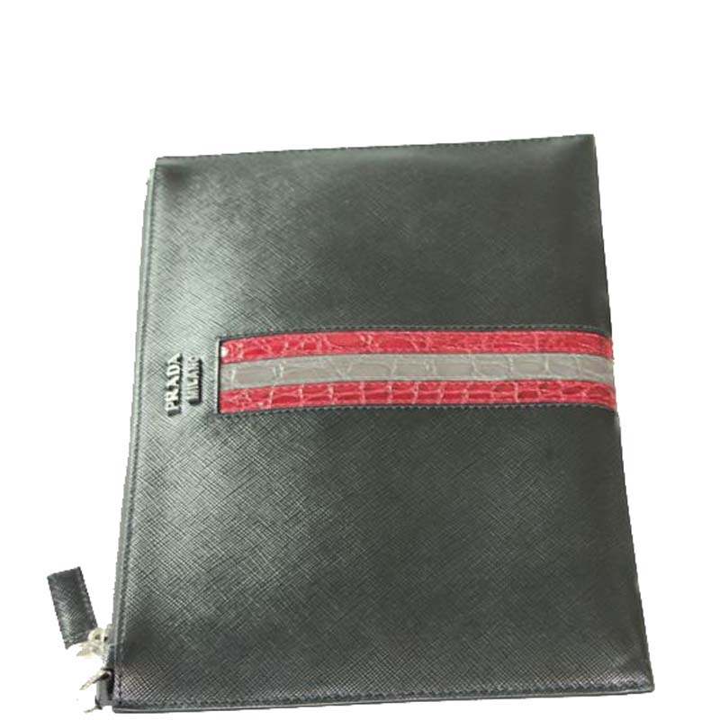 

Prada Black Saffiano Leather Zip Pouch