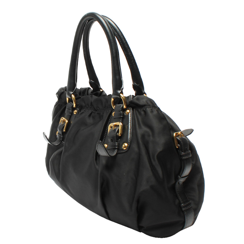 

Prada Black Soft Calf Leather Shopping Bag