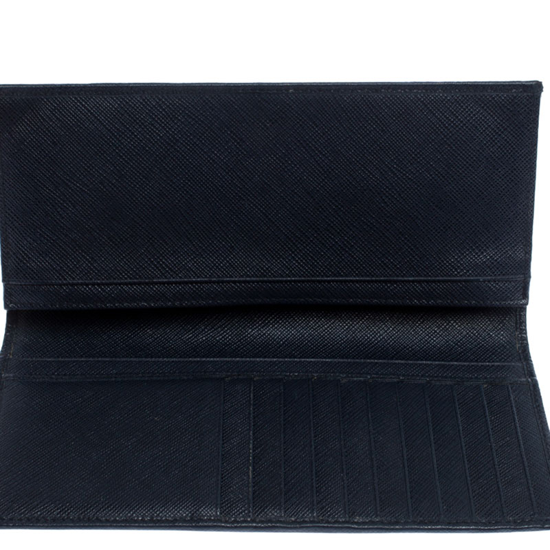 

Prada Navy Blue Saffiano Leather Bifold Long Wallet