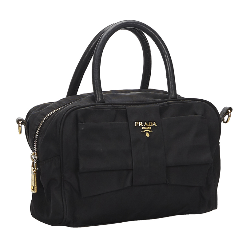 

Prada Black Nylon Bow Satchel