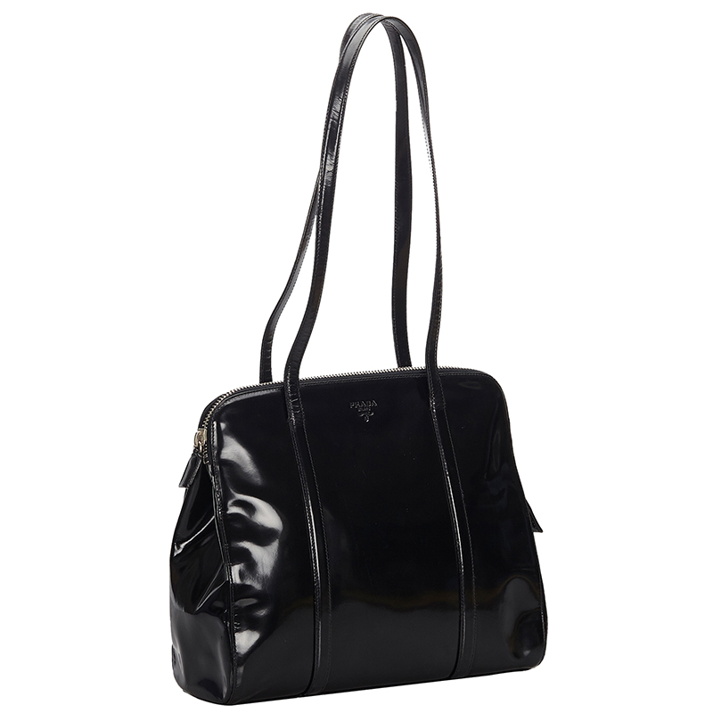 

Prada Black Patent Leather Shoulder Bag