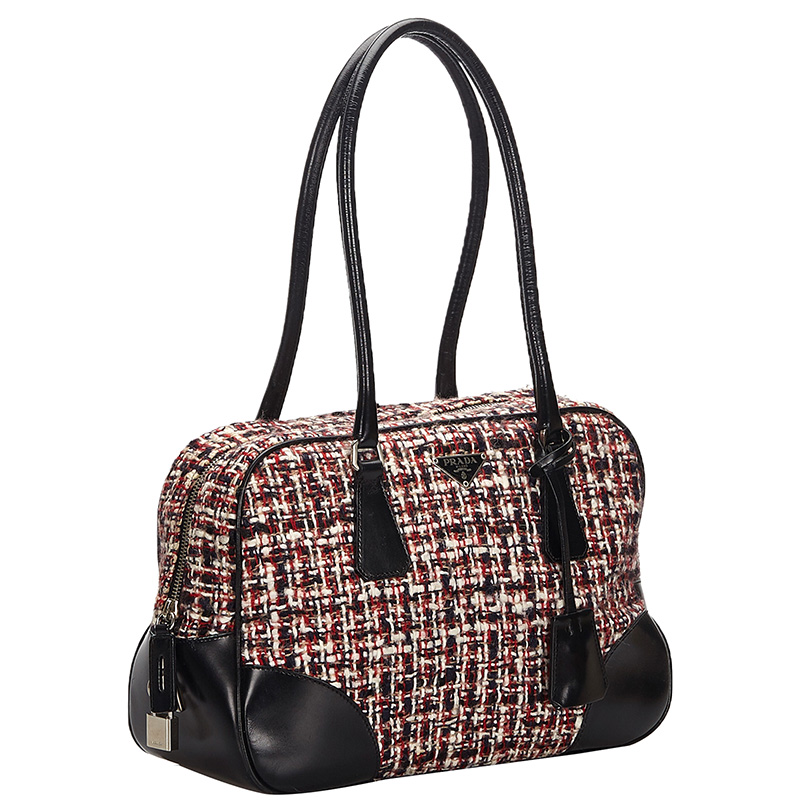 

Prada Multicolor Wool Leather Shoulder Bag