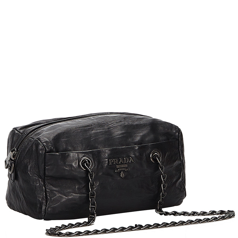 

Prada Black Leather Chain Shoulder Bag