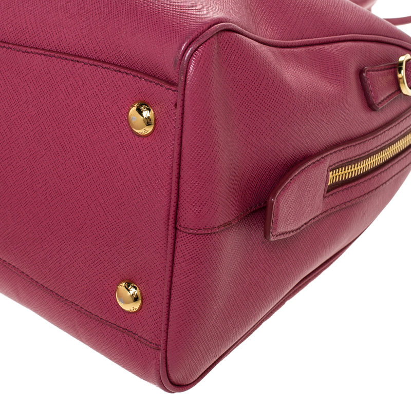 Prada Old Rose Saffiano Lux Leather Bowler Bag Prada