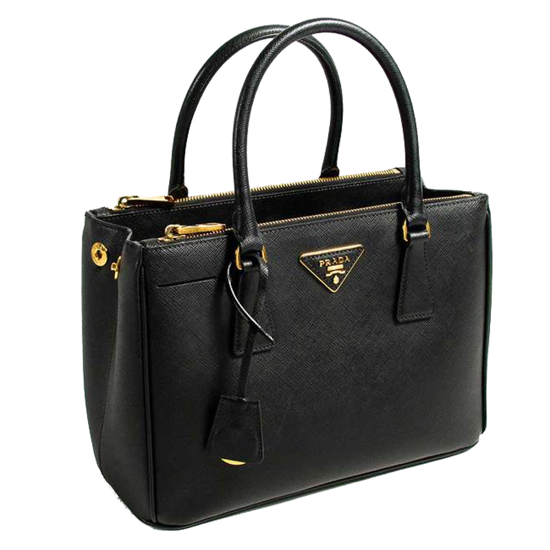 

Prada Black Galleria Saffiano Leather Zip Tote Bag