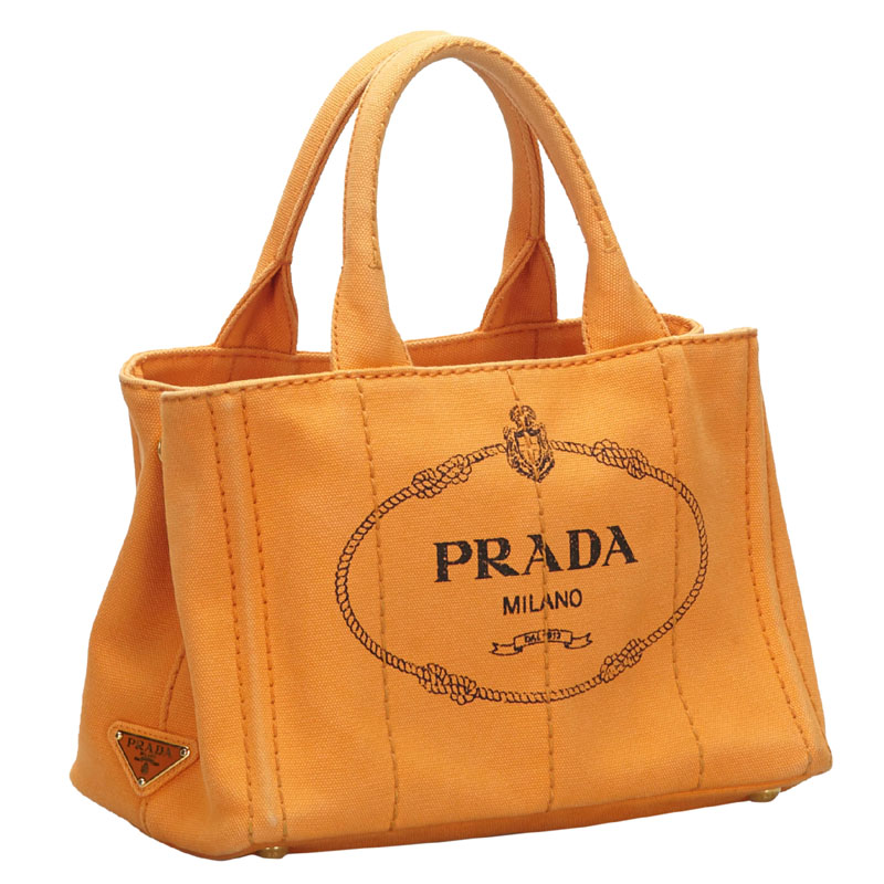 

Prada Orange Canapa Canvas Satchel