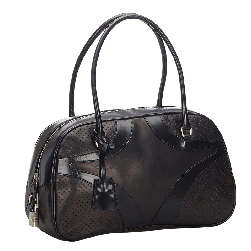 

Prada Black Vitello Leather Drive Bowler Bag