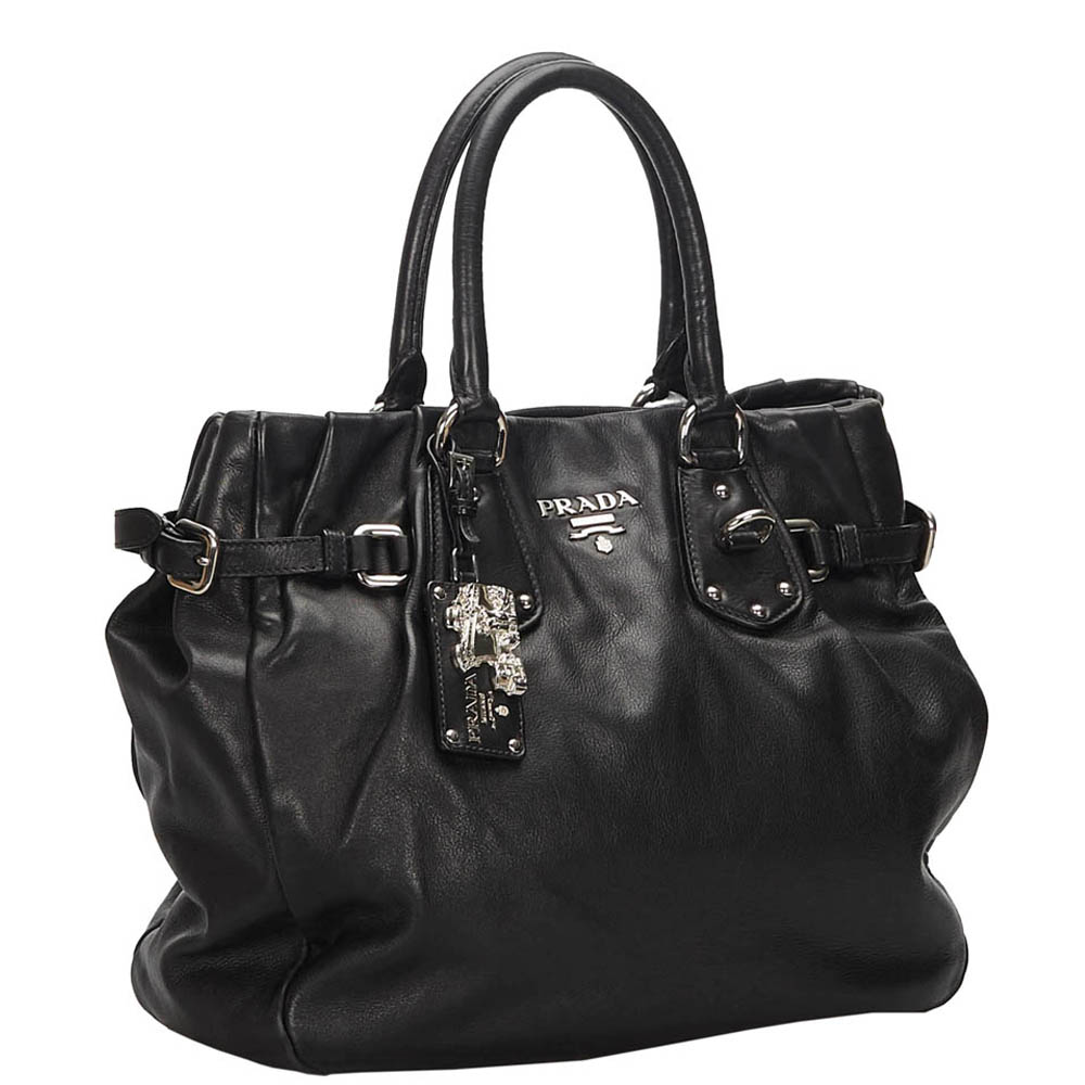 

Prada Black Leather Satchel Bag