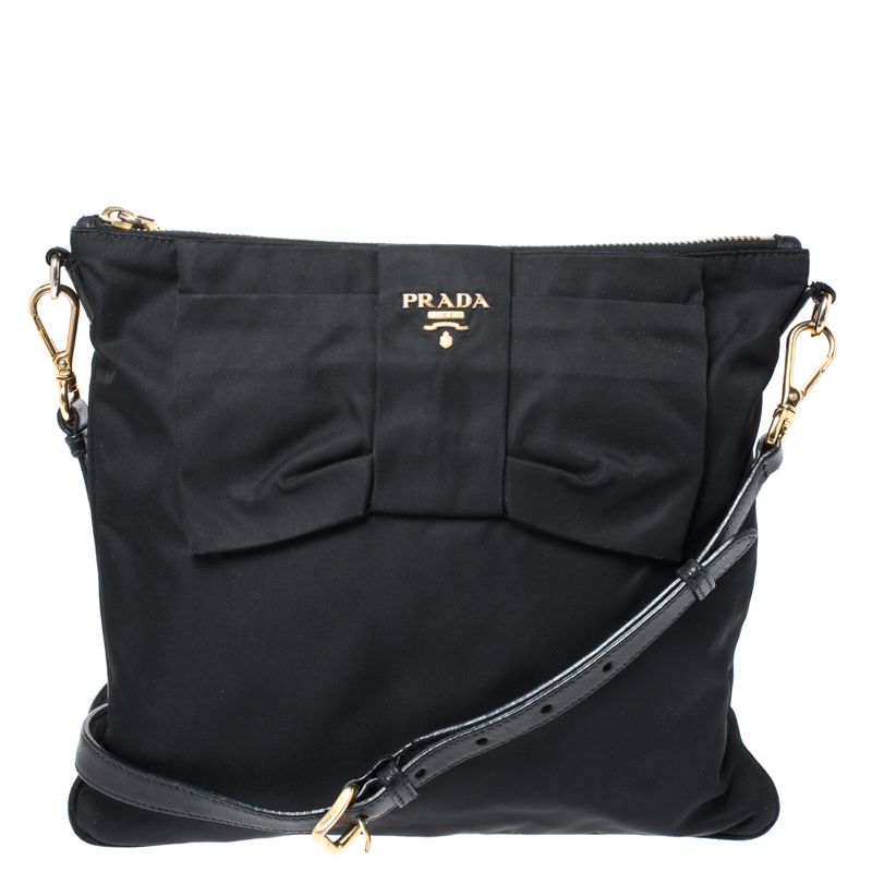 Pre Owned  Prada Black Tessuto Nylon Crossbody Bag
