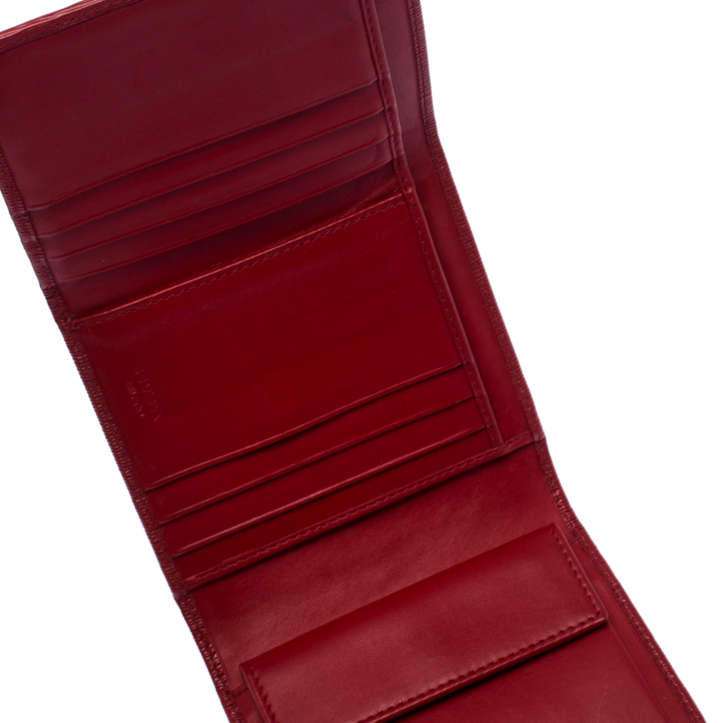 

Prada Red Leather Trifold Wallet